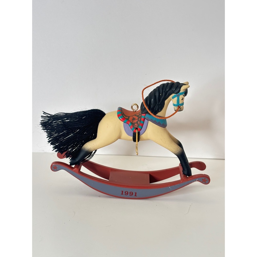Vintage 1991 Hallmark Keepsake Rocking Horse Ornament 11th in Series Collectible